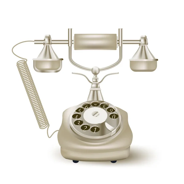 Telefono vintage su bianco. illustrazione vettoriale — Vettoriale Stock