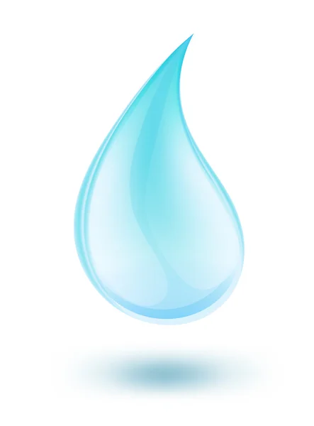 Ljus blå vatten droppe symbol på vitt. vektor illustration — Stock vektor