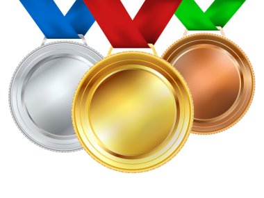 madalya Beyaz dizi. vektör çizim