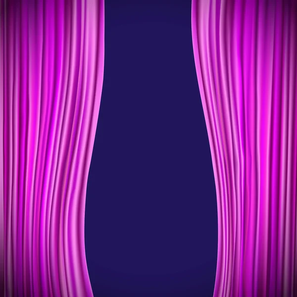 Фіолетовий відкритий фон штор. Векторна ілюстрація — стоковий вектор