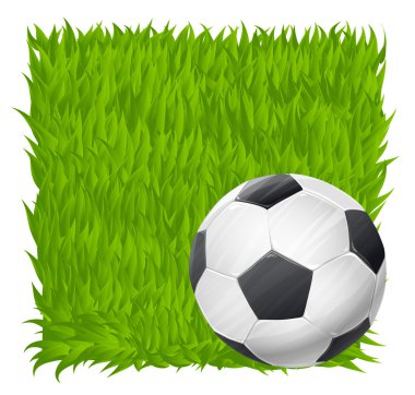 çim alan arka plan üzerinde futbol topu. Futbol Tema vektör hastası