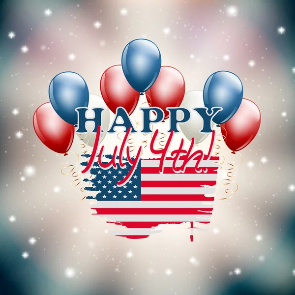 Happy July 4th illustration USA independence day theme. raster — Stock Vector