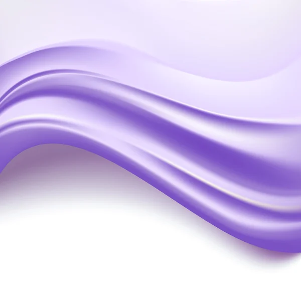 Onde di seta viola su sfondo bianco astratto. vettore — Vettoriale Stock