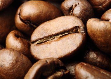 kavrulmuş kahve çekirdeği aşırı closeup