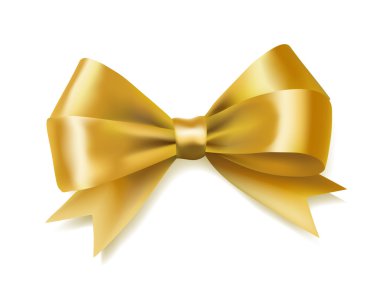 Beyaz altın yay şeritte. Dekoratif öğe. vektör