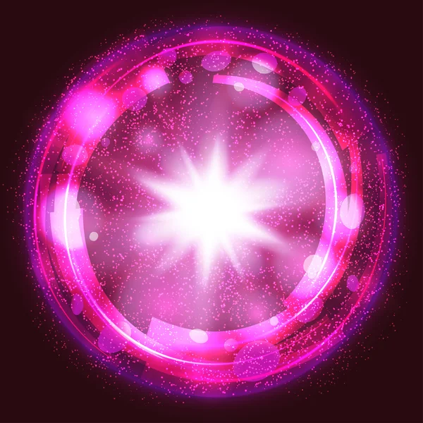 Luz rosa estallido explosión fondo, con rayos y transparente — Vector de stock
