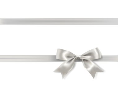 Beyaz arka plan üzerinde gümüş yay. Vektör çizim