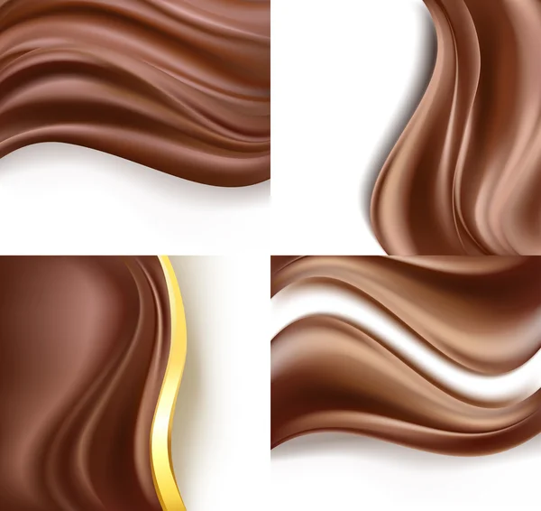 Chocolat crémeux sur fond blanc ensemble. vecteur — Image vectorielle