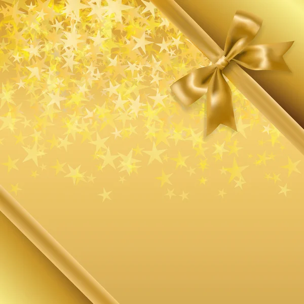 Étoiles dorées fond avec bordure de décoration arc. vecteur — Image vectorielle