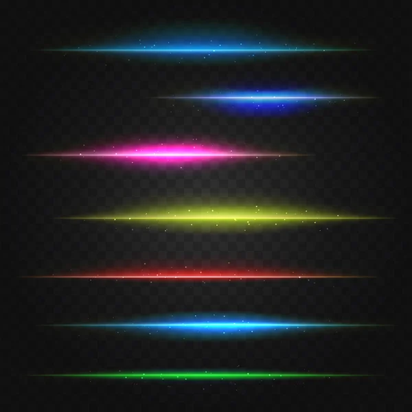 Set of vector lens flares lines. vector illustration — Stock Vector