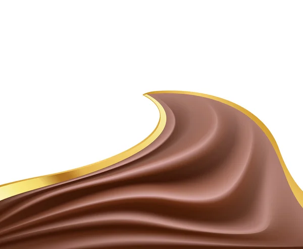 Crema chocolate abstracto dulce comida fondo con oro en whi — Vector de stock