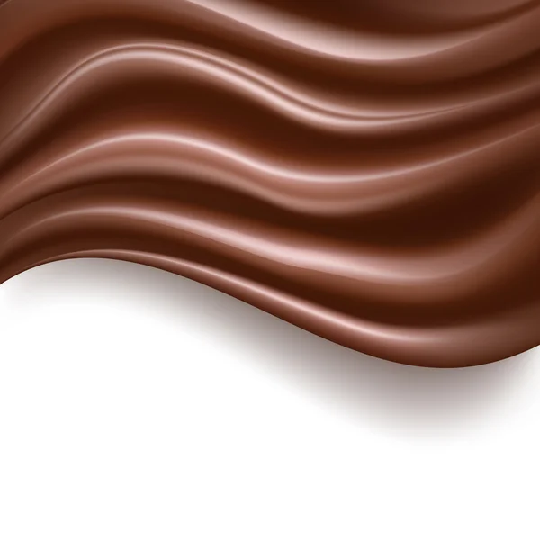 Cremoso chocolate abstrato doce comida fundo no branco. vetor — Vetor de Stock