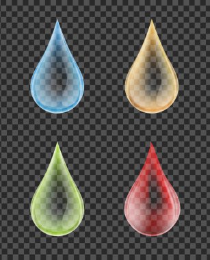 şeffaf damla kümesi. vektör çizim