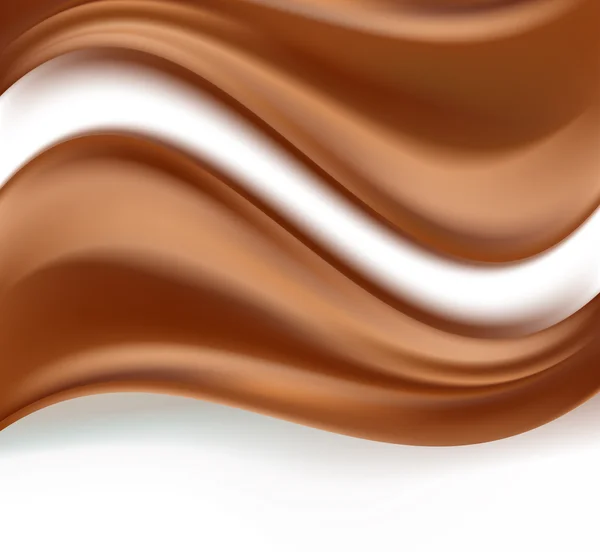 Caramelo ou chocolate ondas cremosas fundo abstrato . — Vetor de Stock