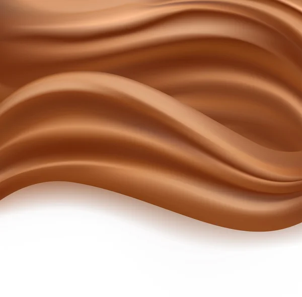Romige karamel of chocolade melkachtig golven abstract achtergrond. — Stockvector