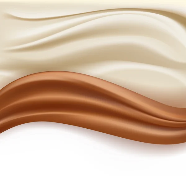 Doux crémeux laiteux et chocolat vagues abstraites sur fond blanc — Image vectorielle