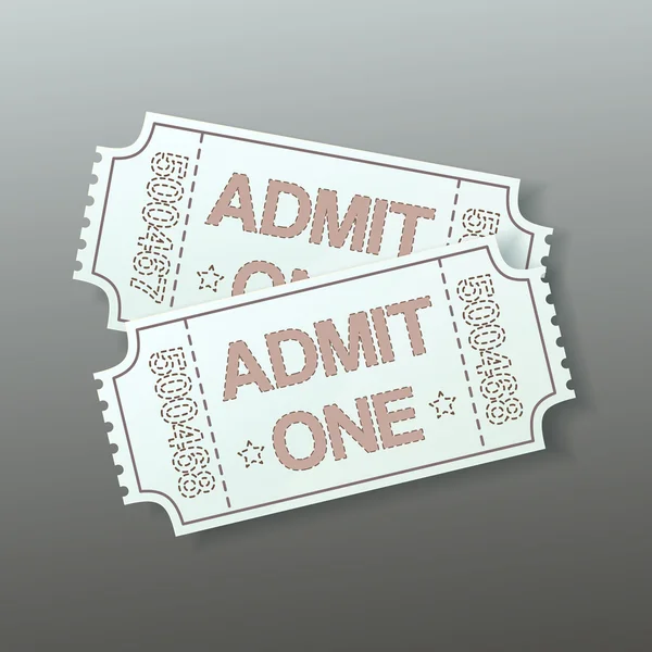 Sinema bilet gri arka plan üzerinde çift — Stok Vektör
