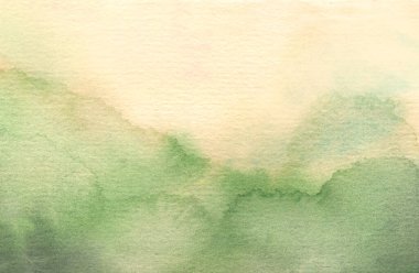 Soluk yeşil ve sarı renkli soyut suluboya arkaplan 
