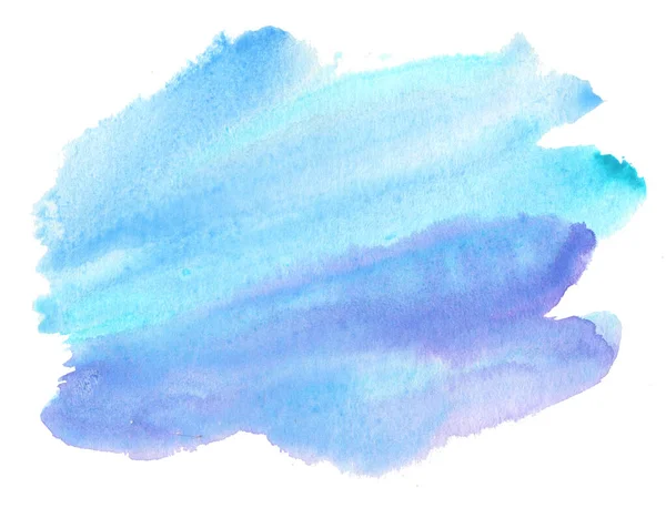 Blauer Abstrakter Farbtupfer Aus Aquarellwäsche — Stockfoto