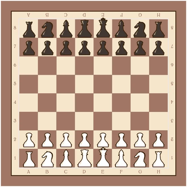 Chess Board Black White Figures Vector Illustration — Stock Vector