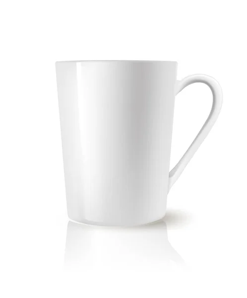 Gerçekçi Çay Beyaz Arka Planda Beyaz Kahve Fincanı Vektör Illüstrasyonu — Stok Vektör