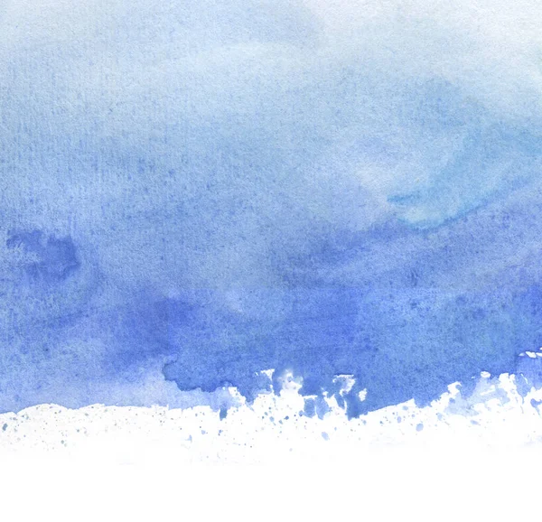 Μπλε Αφηρημένη Ακουαρέλα Φόντο Λευκό Χώρο — Φωτογραφία Αρχείου