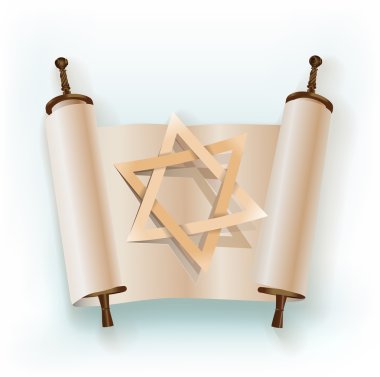 old scroll with star of David clipart