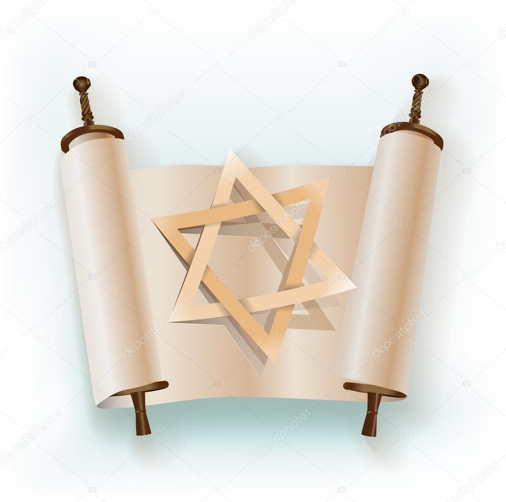 old scroll with star of David