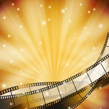 retro film şeridi ve yıldızlar arka plan