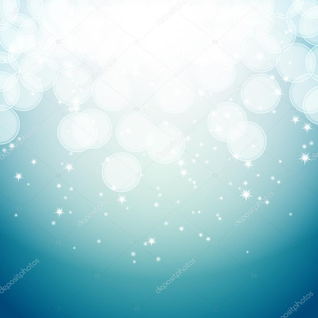blue background with bokeh effects and stars