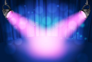 spot ışıklar ile perde arka plan