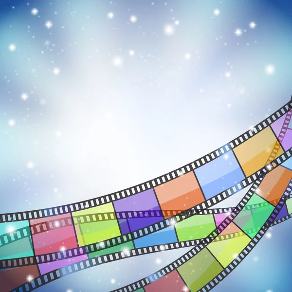 Fundo com cor filmstrip e estrelas —  Vetores de Stock