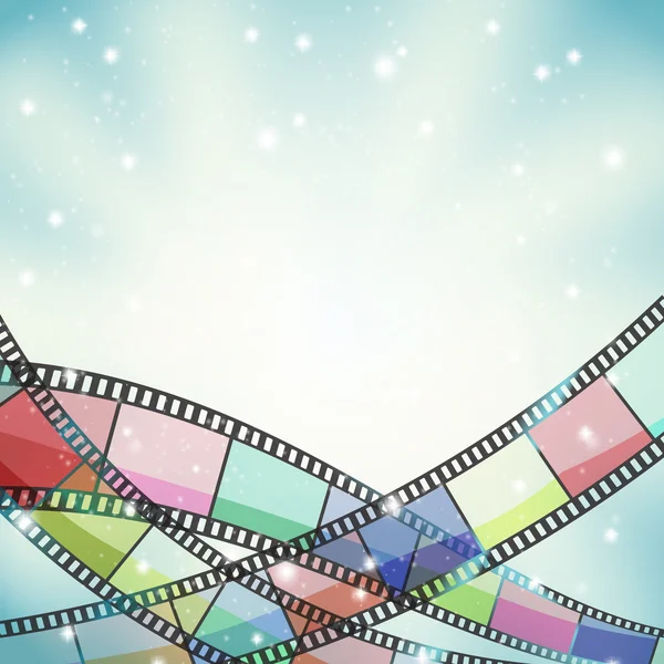 Fundo retro com cor filmstrip e estrelas —  Vetores de Stock