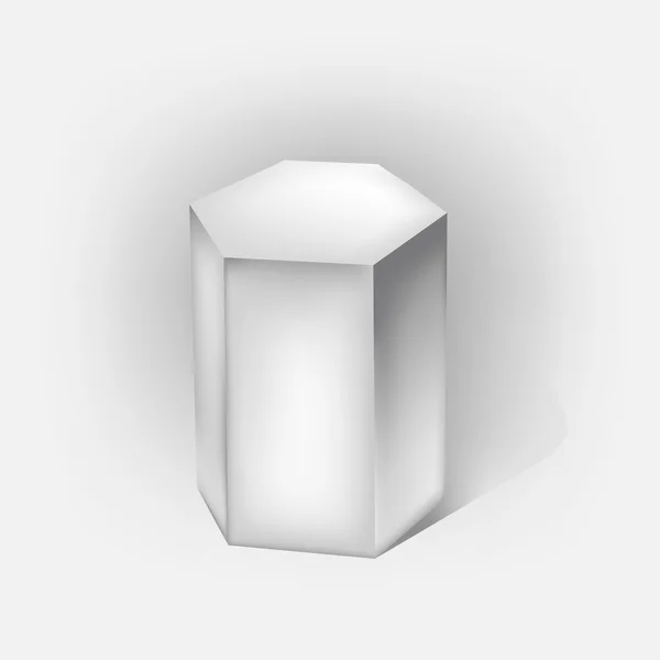 Prisma hexagonal branco no branco —  Vetores de Stock
