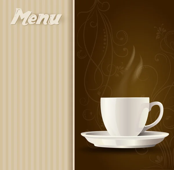 Coffee cup on menu background — Stock Vector