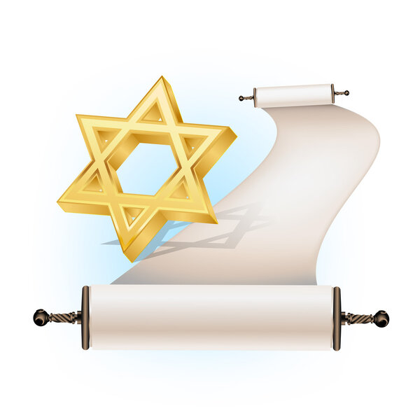 Star of David and ancient scroll