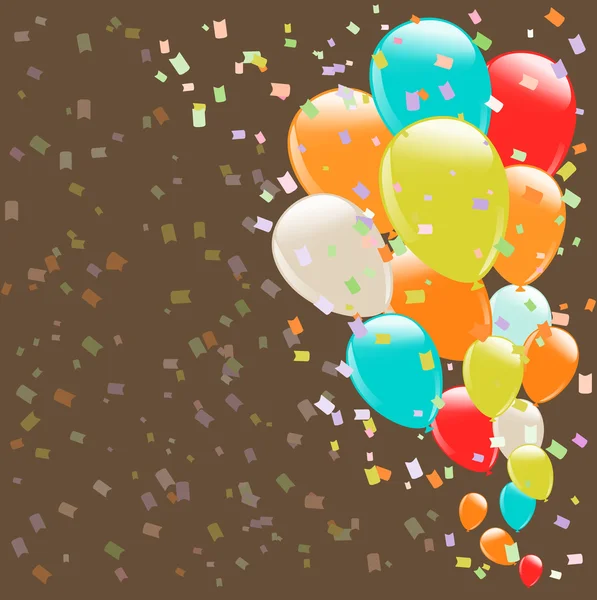 Retro arka plan olarak uçan renkli balonlar — Stok Vektör