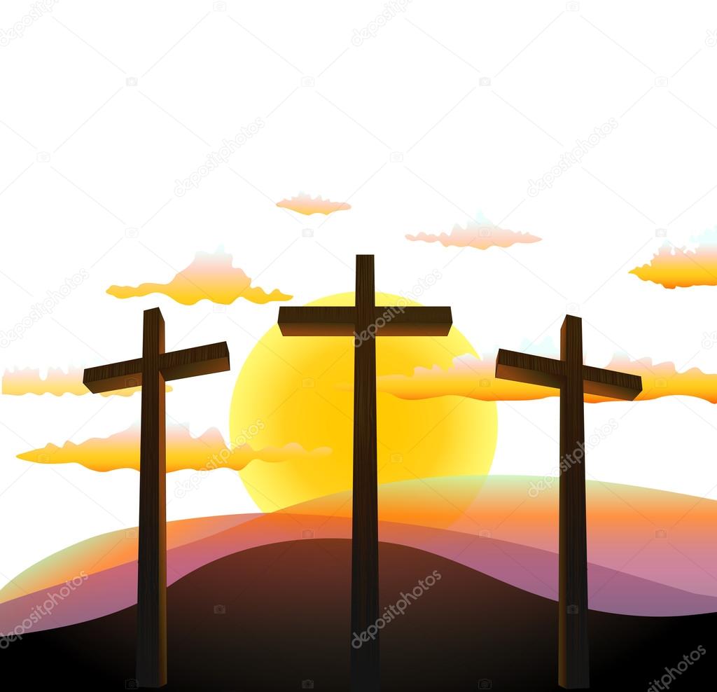 three crosses on the Calvary 
