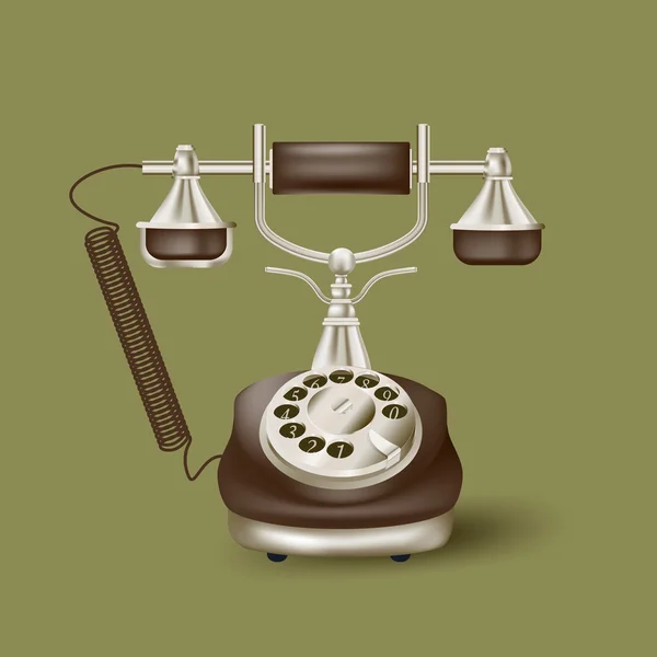 Teléfono vintage en verde — Vector de stock