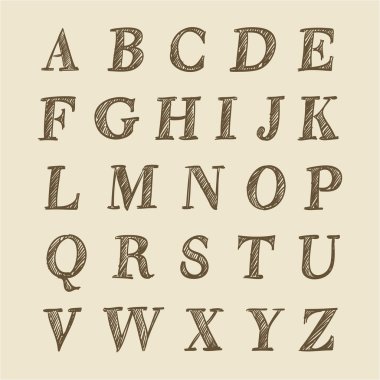 retro abc el işareti ile çekilmiş 