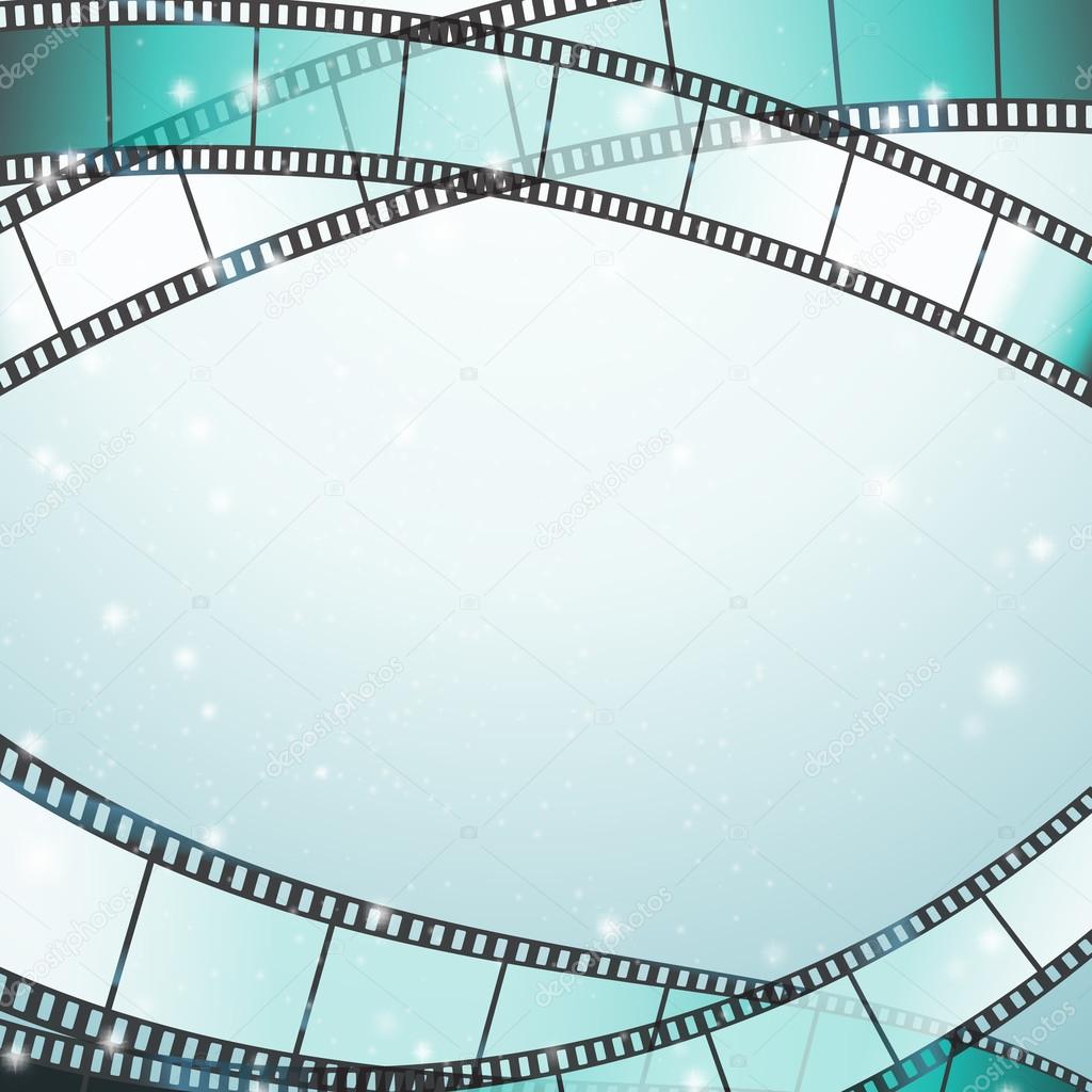 cinema background with retro filmstrip and stars as borders