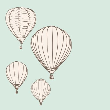 sıcak hava balonları çizim arka plan