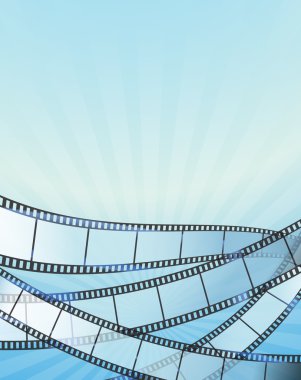 retro film şeridi ile mavi dikey arka plan 