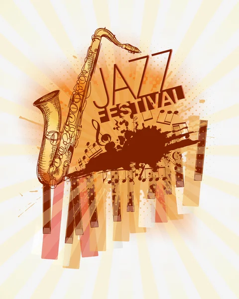 Jazz musique festival fond modèle — Image vectorielle