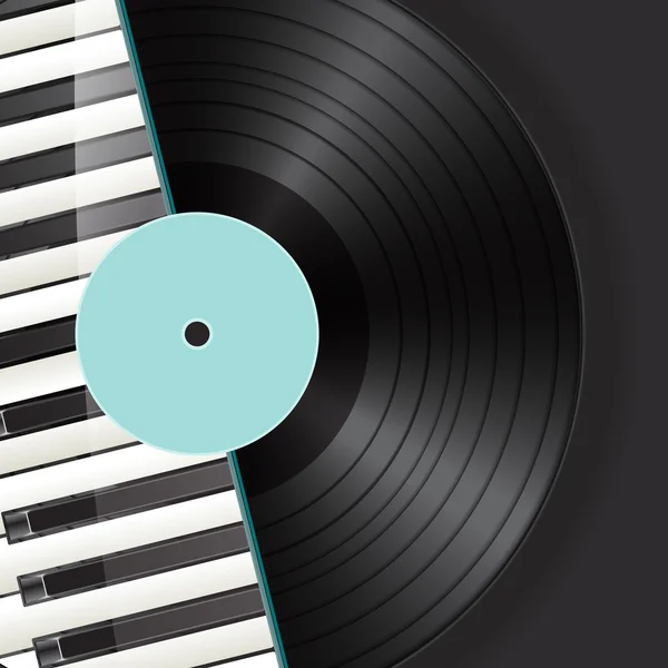 Fondo de vinilo con teclas de piano — Vector de stock