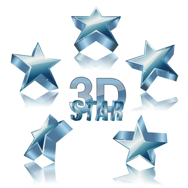 3D-gouden sterren set — Stockvector
