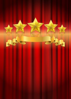 Kırmızı perde artalanları vektör çizim