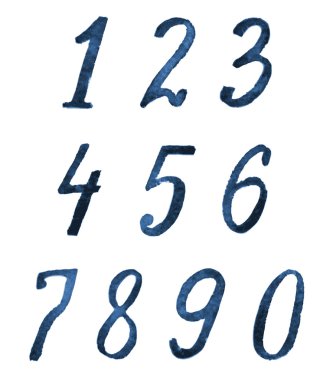 suluboya mavi numaraları beyaz ayarla