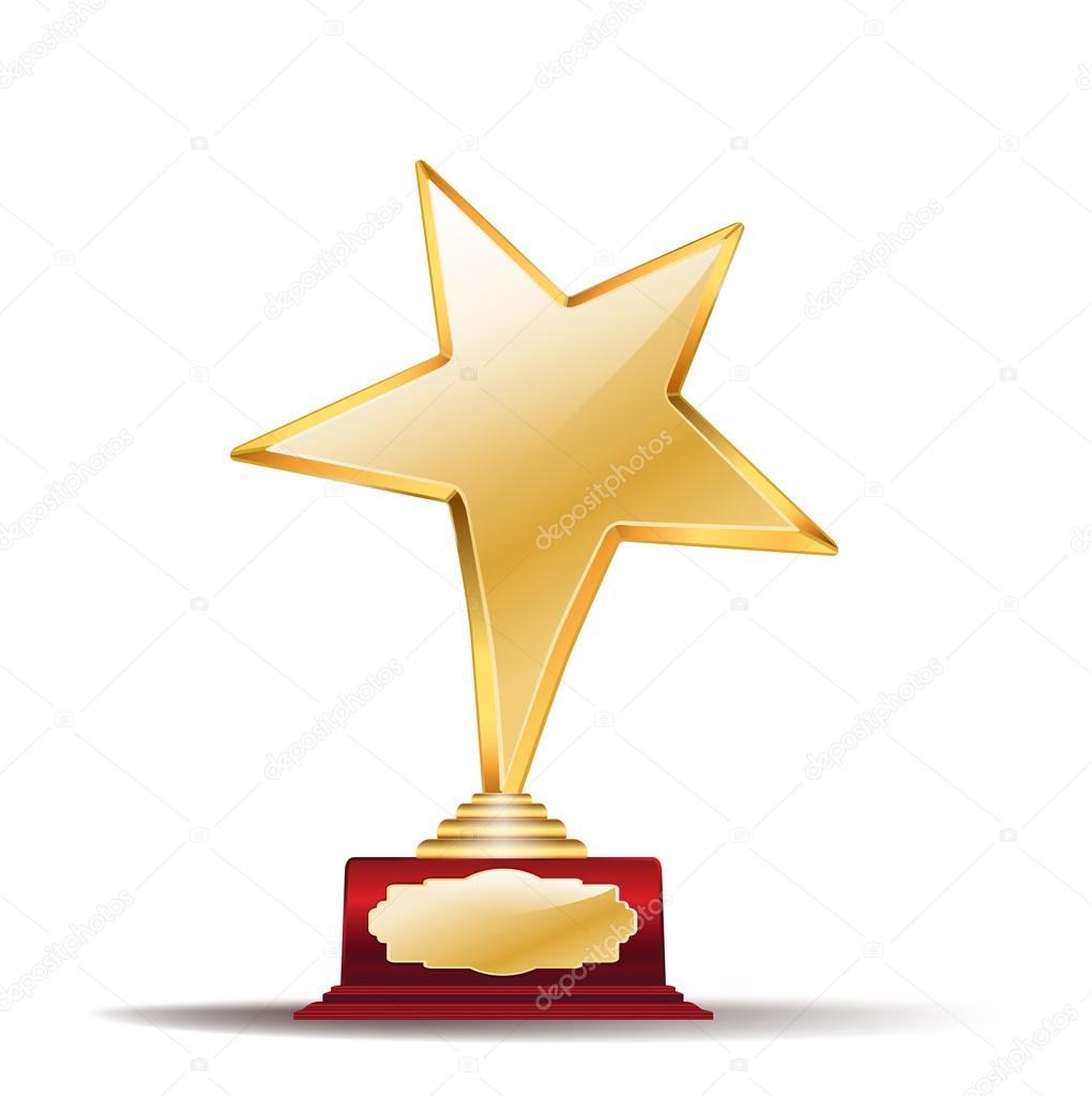golden star award on white