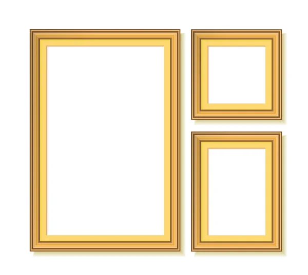 Set gouden frames. vectorillustratie — Stockvector